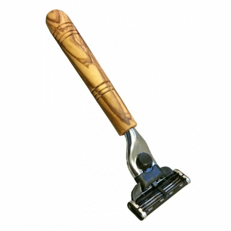 Nat scheermes olijfhouten handvat "Makalu" M3