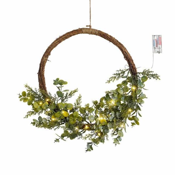 Kerstkrans met LED Verlichting - Ø45 cm - Groen