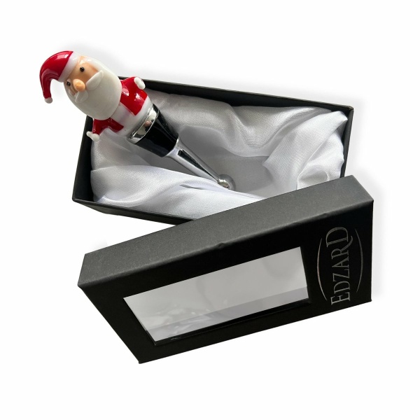 Kroonkurk Kerstman (H 11 cm), handgemaakt van Muranoglas
