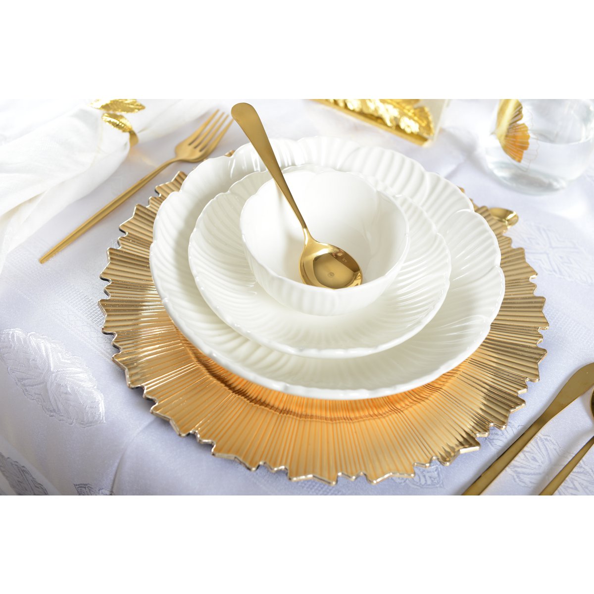 Gouden dessert lepels - veel 6