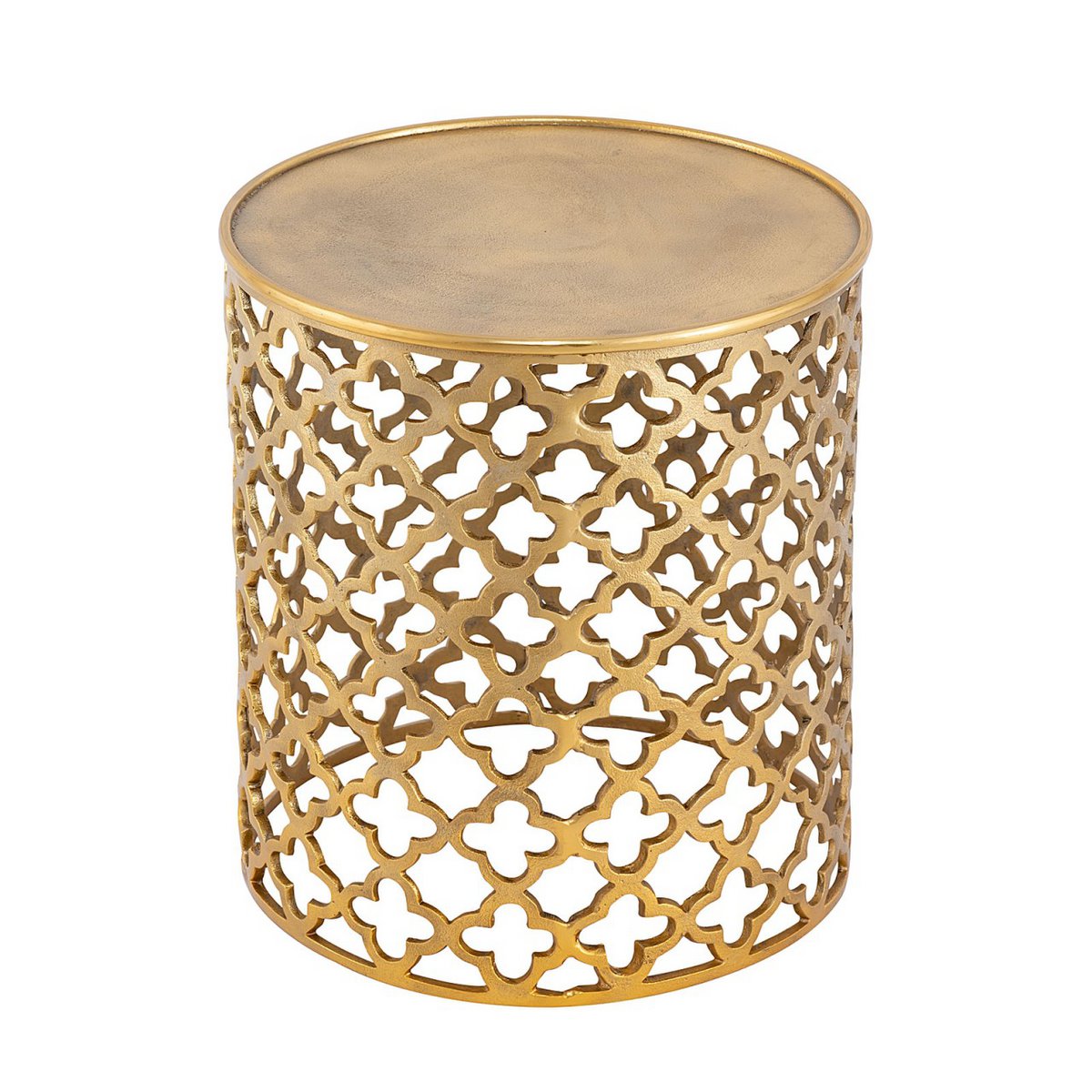Decoratieve tafel metalen bijzettafel ø 40 x 45 cm rond Cairo zilver of goud aluminium oriental