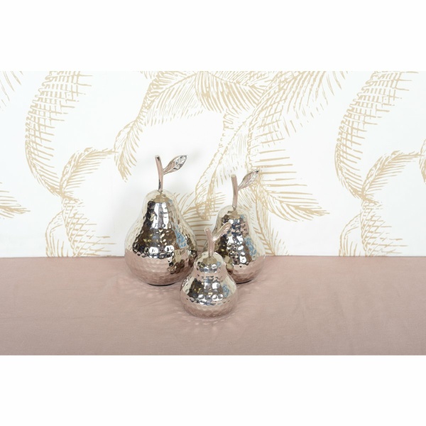 Zilveren decoratieve peer 8,5x8,5x15,5 cm