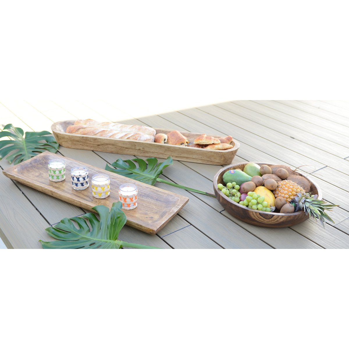 Houten decoratieve snit 100x22x10cm
