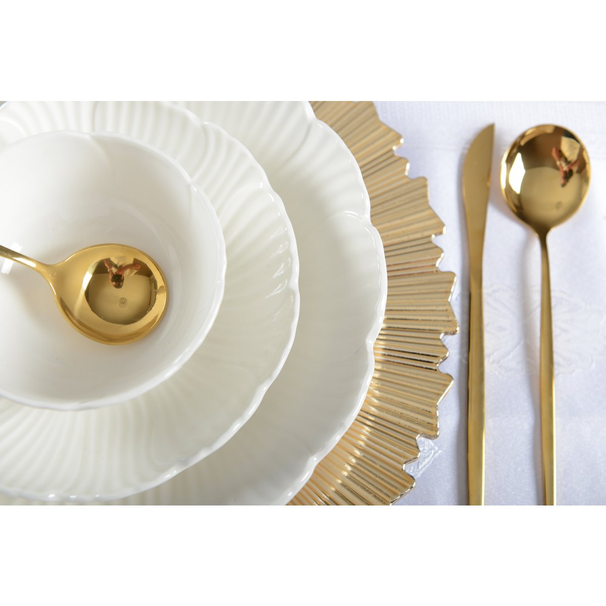 Gouden dessert lepels - veel 6