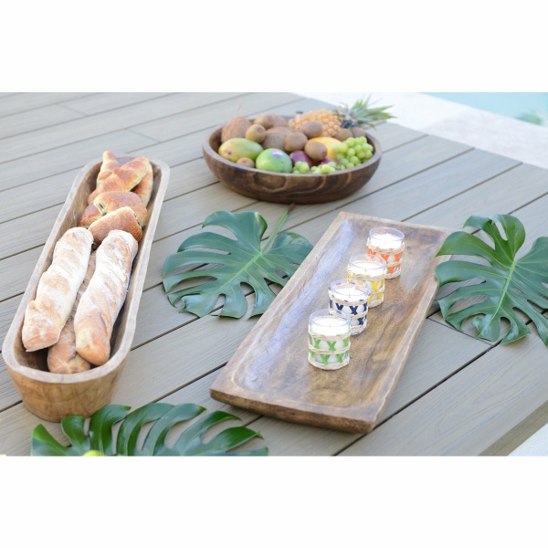 Decoratief houten dienblad 80x28x4,5 cm