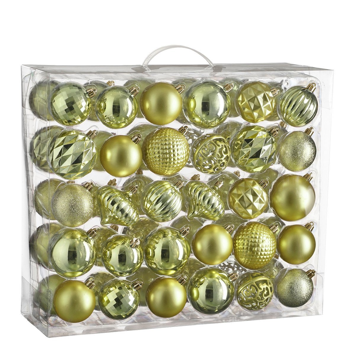 Kerstballen Set - 60 Stuks - Ø7 cm - Onbreekbaar - Lichtgroen