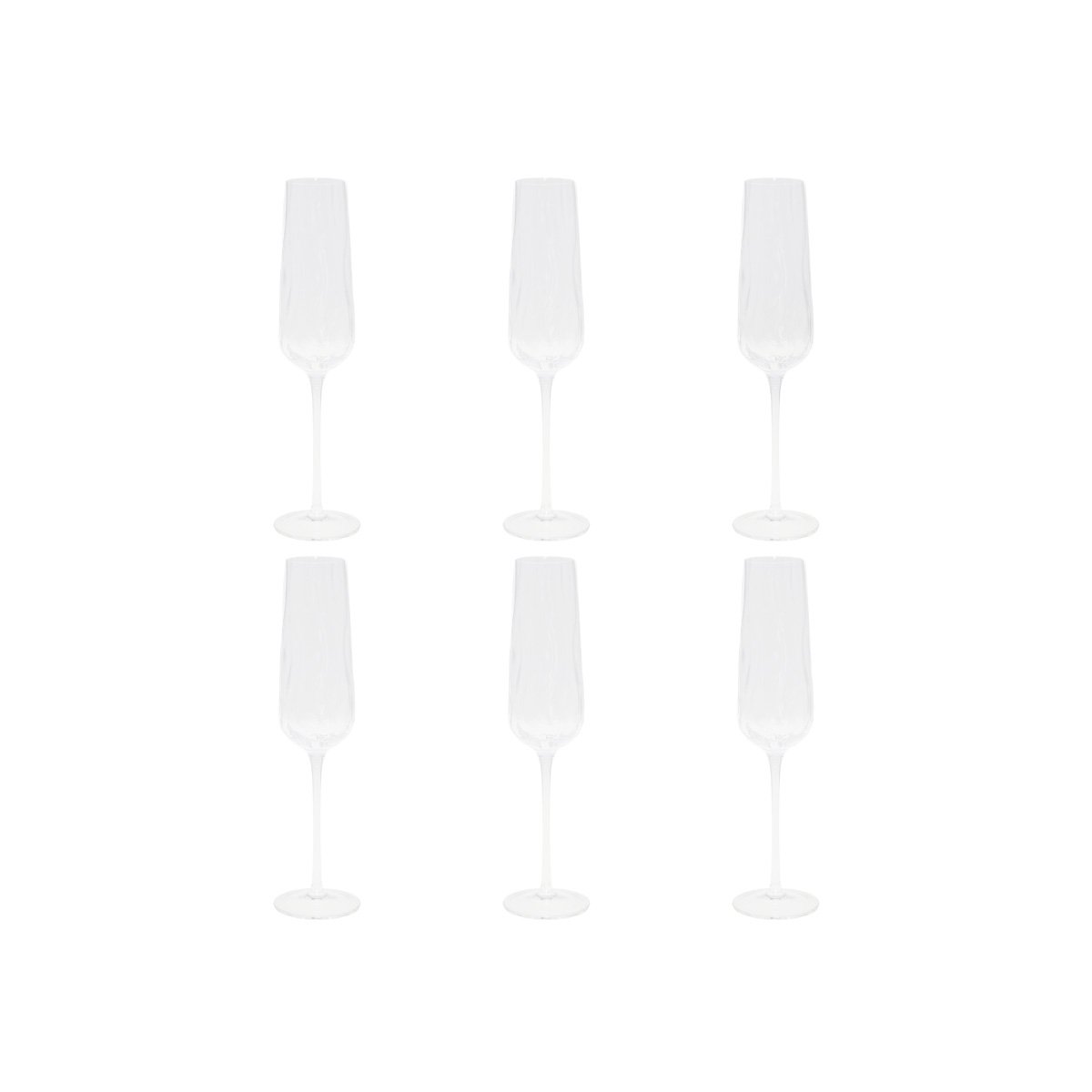 Vage champagne -fluiten - veel van 6