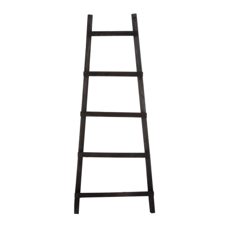 Ladderrek - L29 x B49 x H119 cm - Populierenhout - Zwart