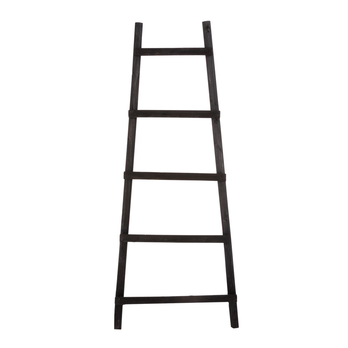 Ladderrek - L29 x B49 x H119 cm - Populierenhout - Zwart