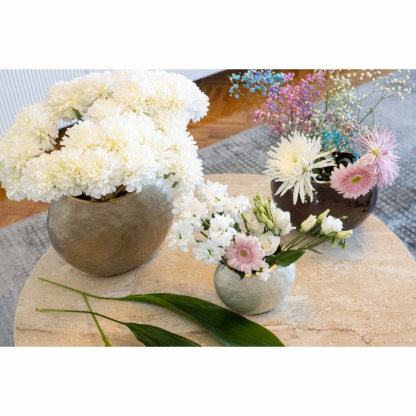 Vase ovale blanc 15x10x12.5 cm