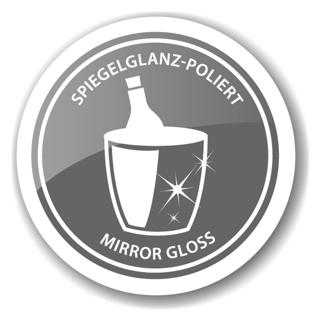 EDZARD champagnekoeler Milwaukee met 2 hertenkoppen, teak, RVS glanzend vernikkeld, hoogte 30 cm