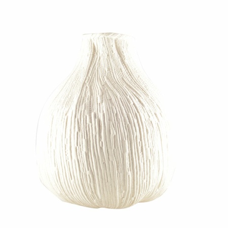 Roomachtig witte ronde vaas groot model 29x29x32cm