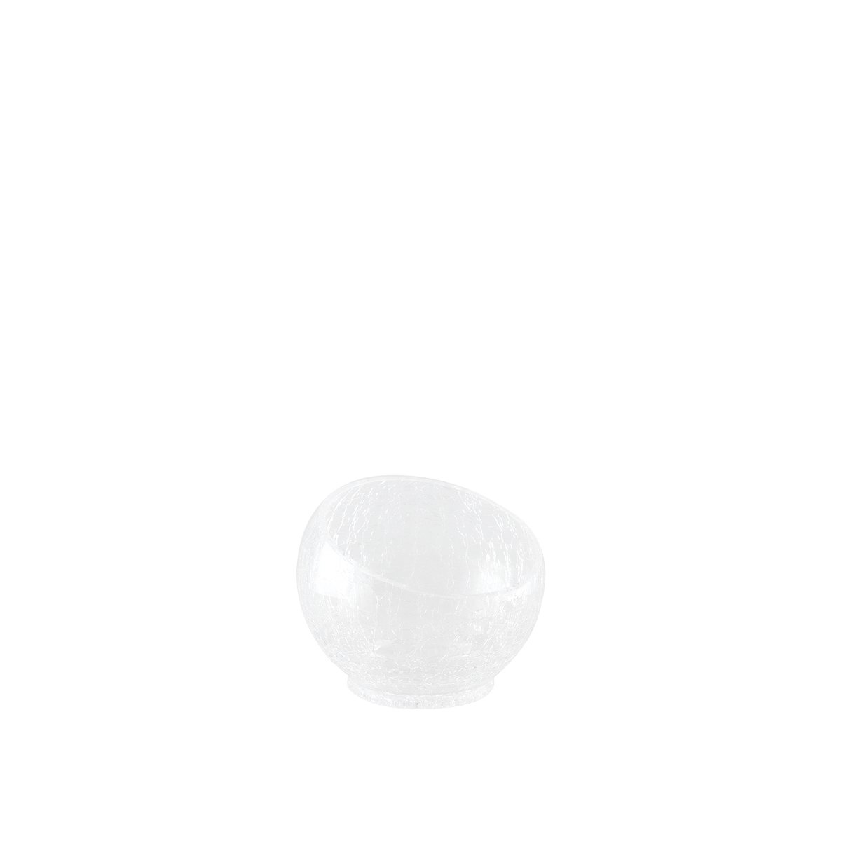 Glazen kom gebarsten effect klein model 15x15x13cm