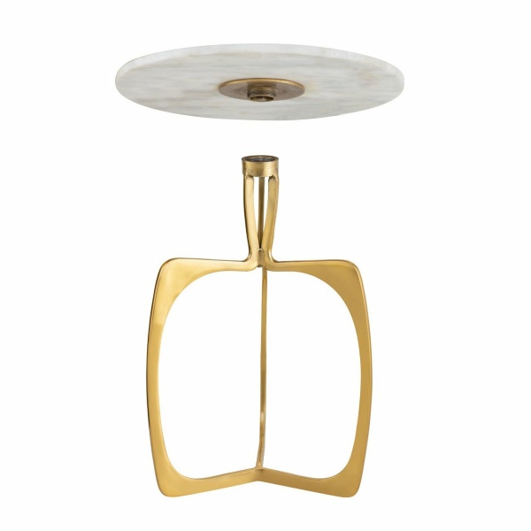 Bijzettafel metaal rond ø 45 x 56 cm siertafel marmer Sohoo frame zilver of goud
