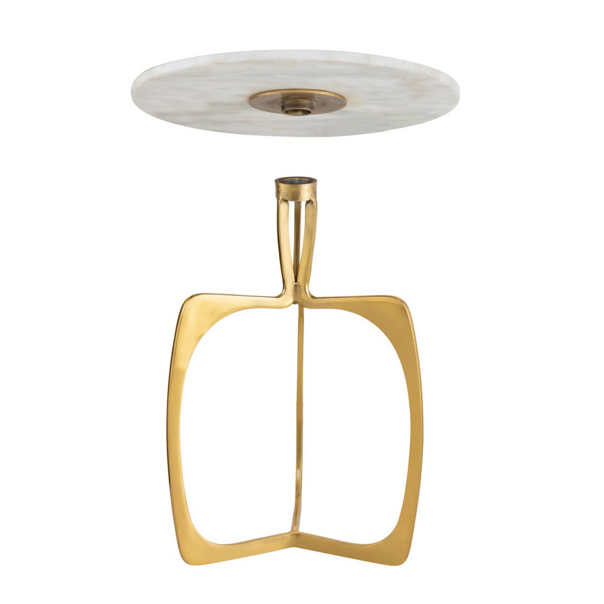 Bijzettafel metaal rond ø 45 x 56 cm siertafel marmer Sohoo frame zilver of goud
