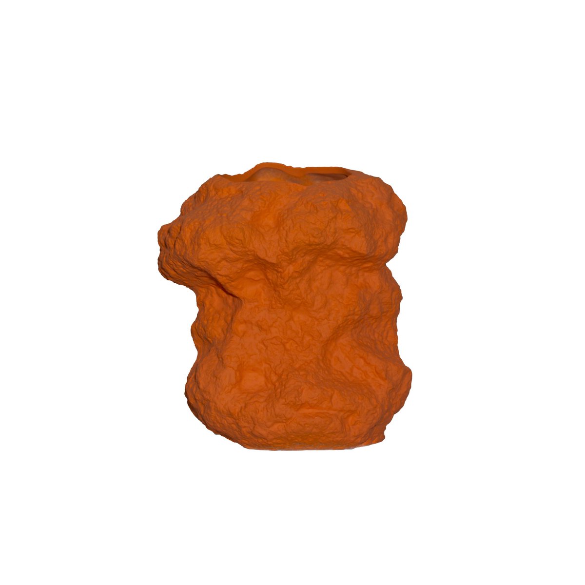 Keramieken vaas w. look of rock, in trendy oranje CHU32OR