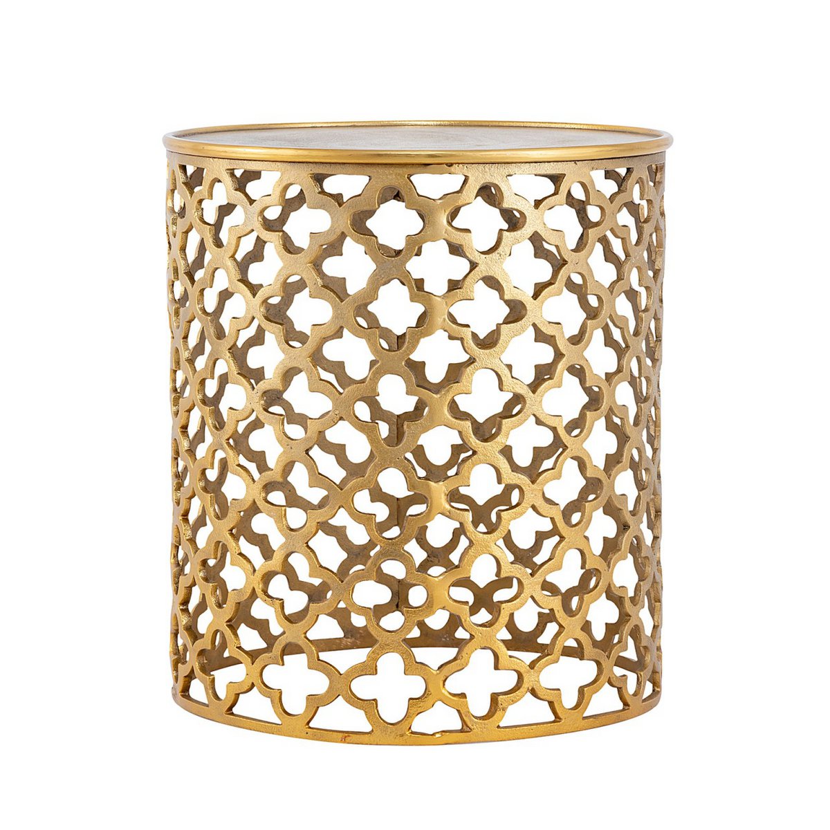 Decoratieve tafel metalen bijzettafel ø 40 x 45 cm rond Cairo zilver of goud aluminium oriental