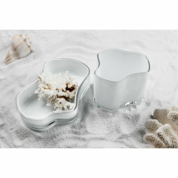 Nieuw modern design grote kom of bord, geïnspireerd op CORAL en Aalto, COR08WH