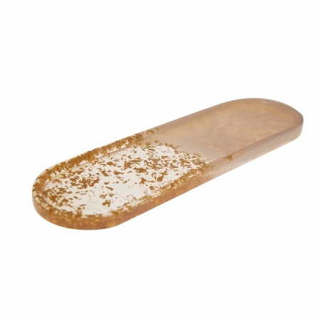 Résine glitter ovale lade 38x11x1.5 cm