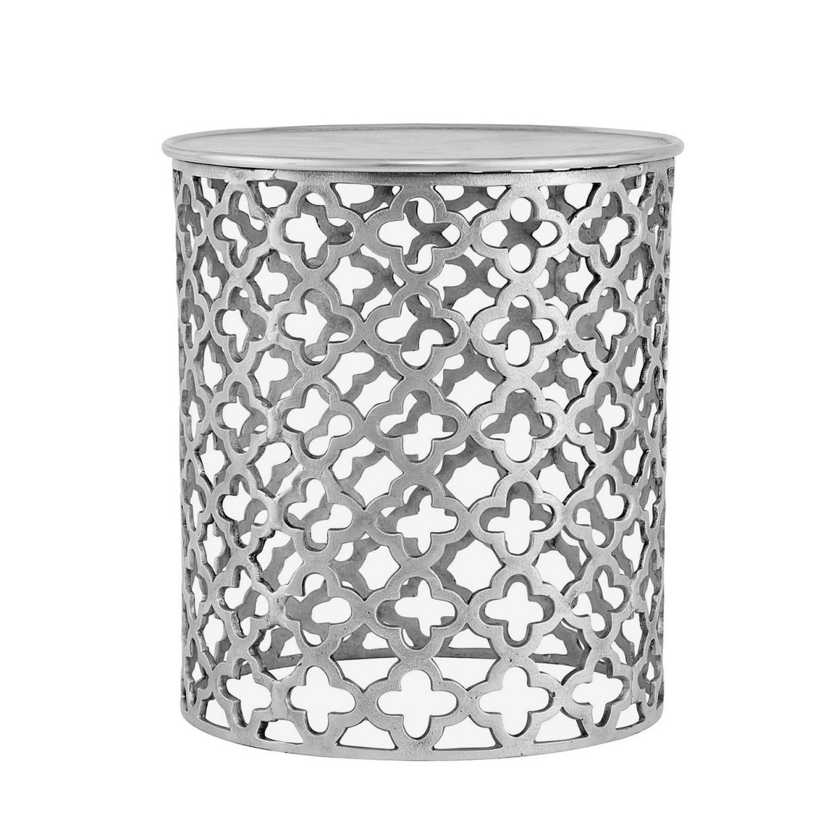 Decoratieve tafel metalen bijzettafel ø 40 x 45 cm rond Cairo zilver of goud aluminium oriental