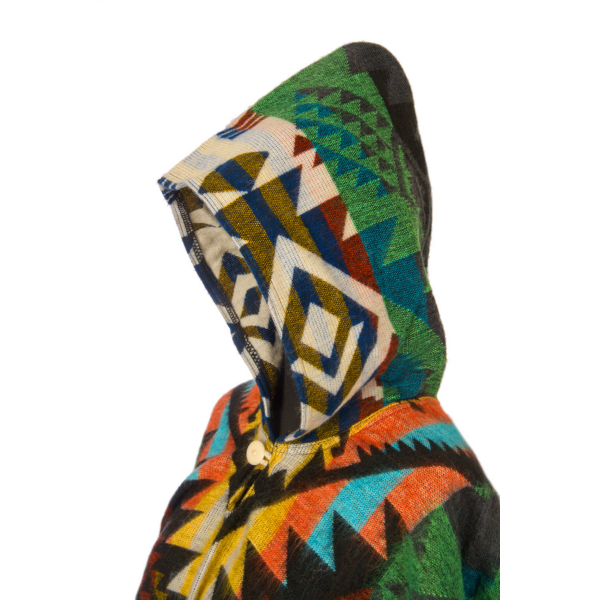 Alpaca Poncho inheems patroon | Waorani groen