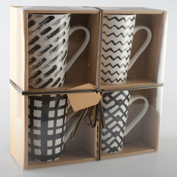 Mokken 450 ml zwart -wit - veel 4