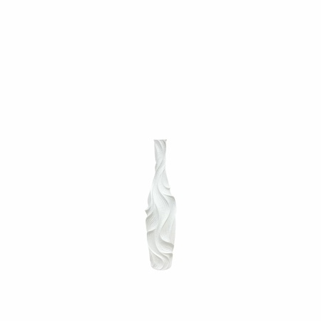 Mat witte vaas in polyresine 14x14x58cm