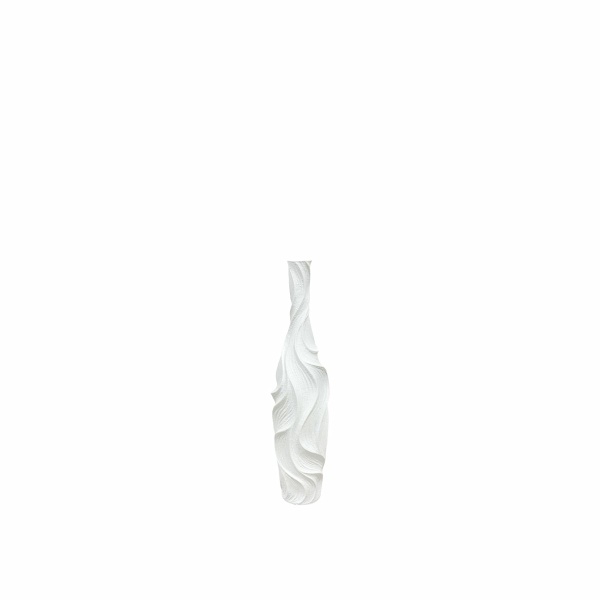 Mat witte vaas in polyresine 14x14x58cm