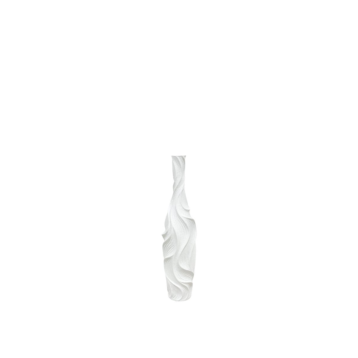 Mat witte vaas in polyresine 14x14x58cm