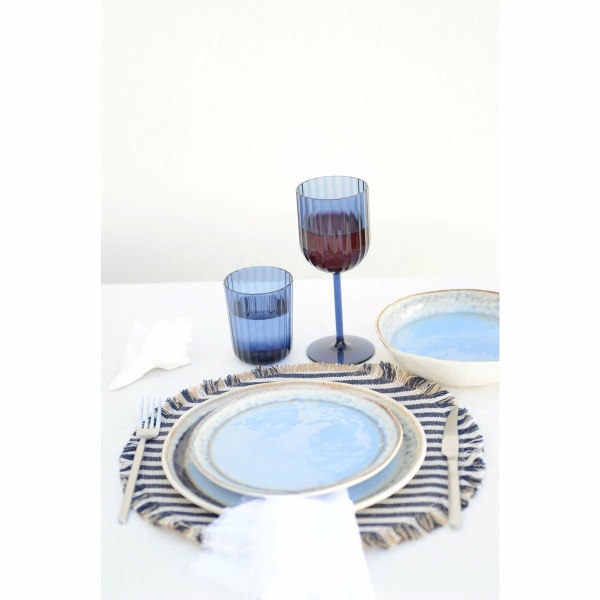 Blue Porselein Dessert Plate 21.5x21.5x1.4cm