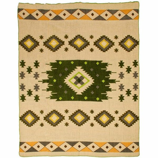 Ecuadoraanse alpaca deken | inheemse deken | Quilotoa groen