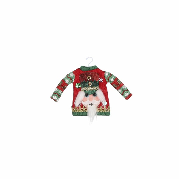 Kerst Ornament Sweater - L20,5 x B2,5 x H15 cm - Rood