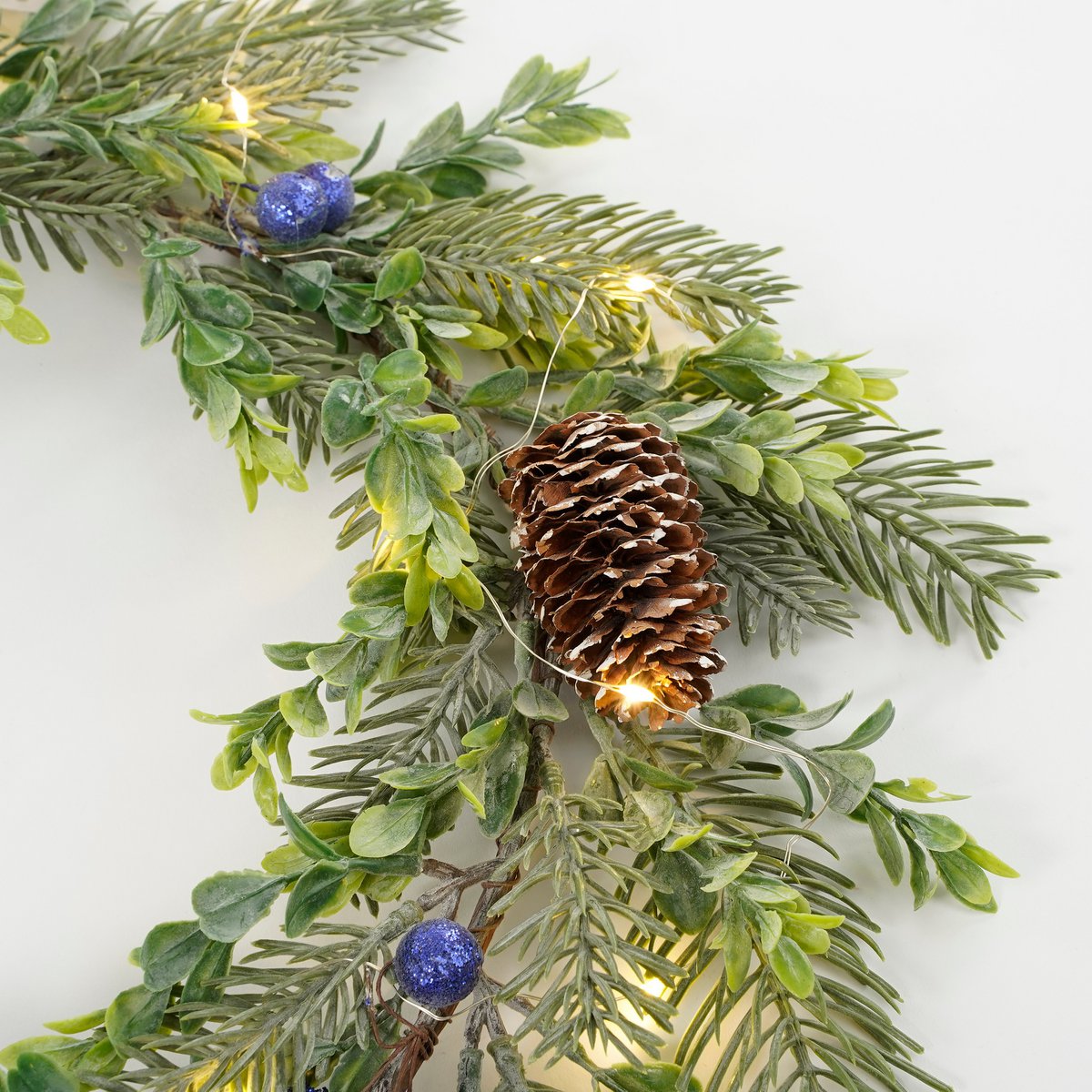 Kerstkrans met LED Verlichting - Ø42 cm - Groen