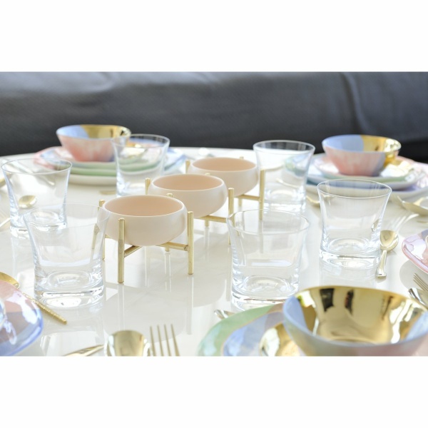 Schotel 3 Beige en Golden Aperitif Compartimenten