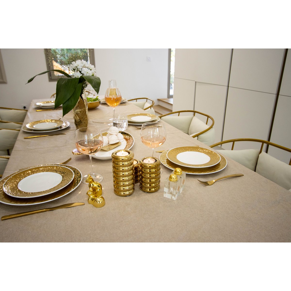Witte en gouden dessertplaat 22 cm