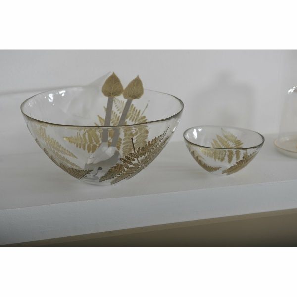 Transparant beker gouden blad