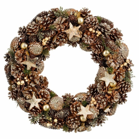 Kerstkrans - Ø50 cm - Bruin
