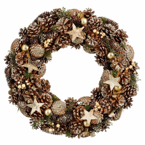 Kerstkrans - Ø50 cm - Bruin