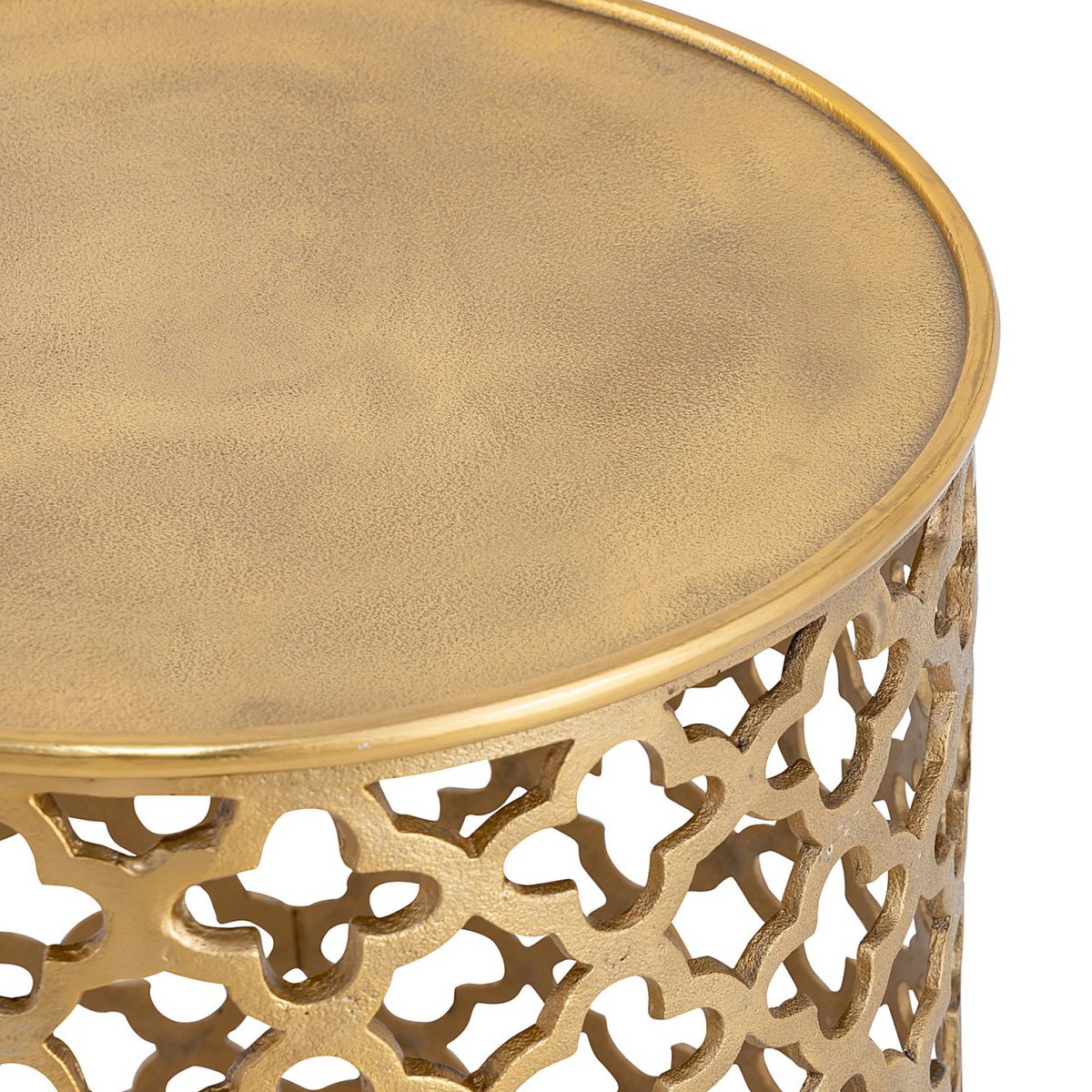 Decoratieve tafel metalen bijzettafel ø 40 x 45 cm rond Cairo zilver of goud aluminium oriental
