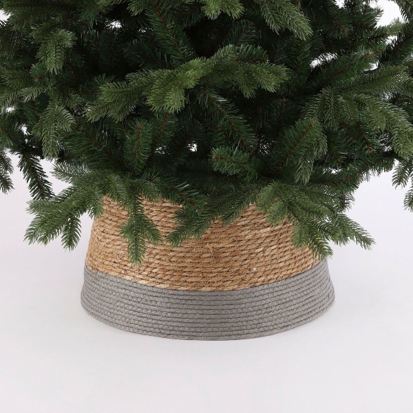 Kerstboomrok - H26 x Ø50 cm - Zeegras - Grijs