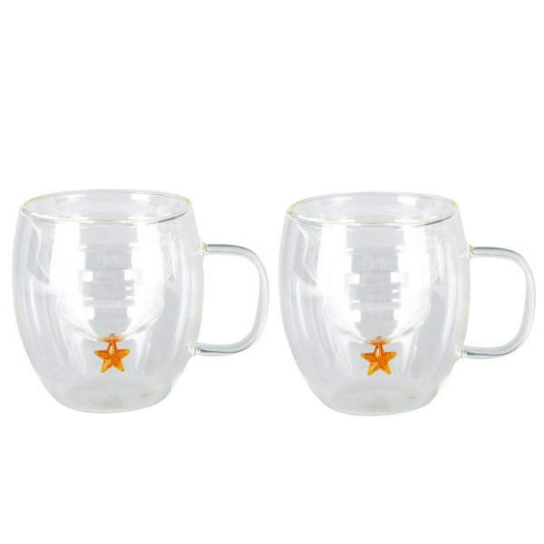 Dubbele wandbekers gouden ster 250 ml - veel 2