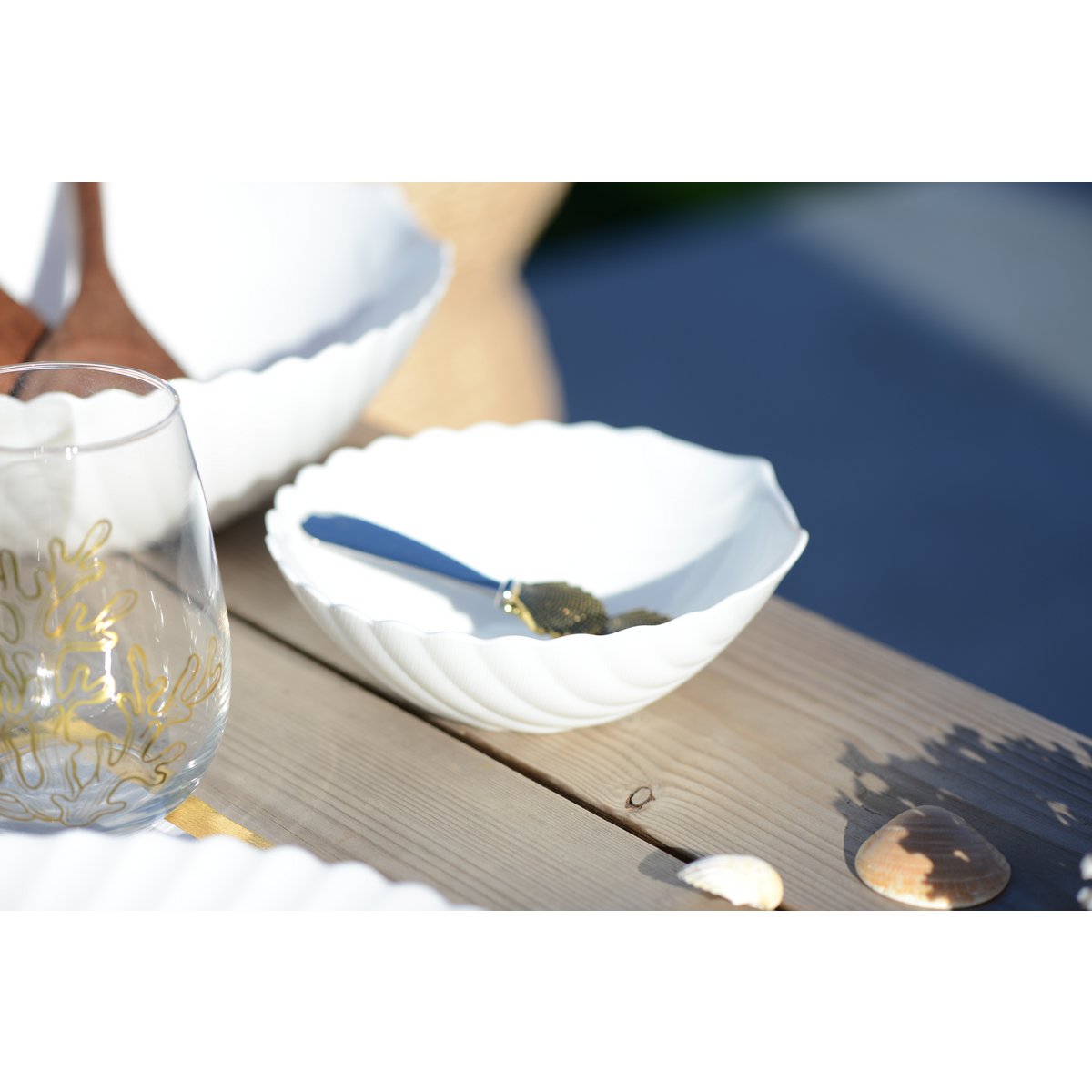 Witte schelpen kom 13,3 cm