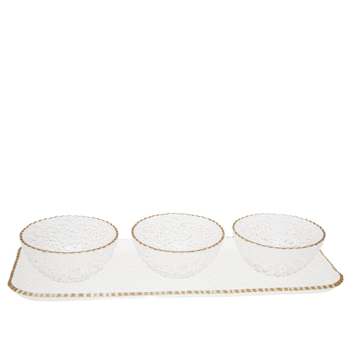 Aperitief set van 3 kopjes op de bakgilde rand