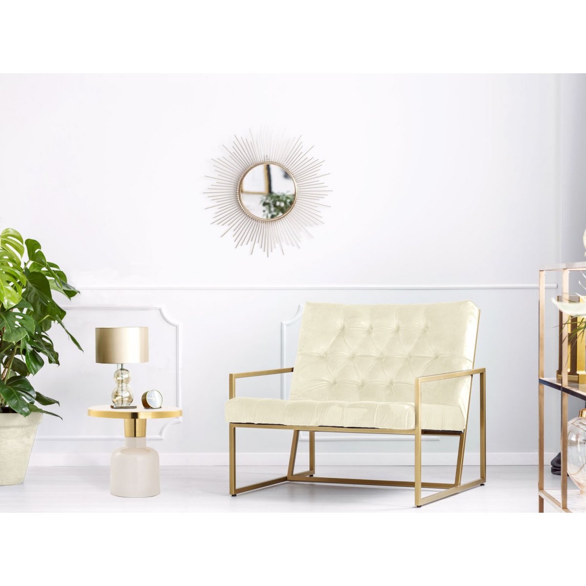 Bijzettafel rond ø 45 H 45 cm Decoratieve tafel Lampentafel Salontafel Glamtafel Metaal en email