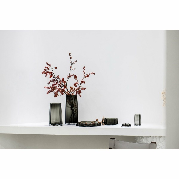 Modern-Klassiek Luxe hoge vaas, stijlvol Belgisch design, LENOX 40 Grijs