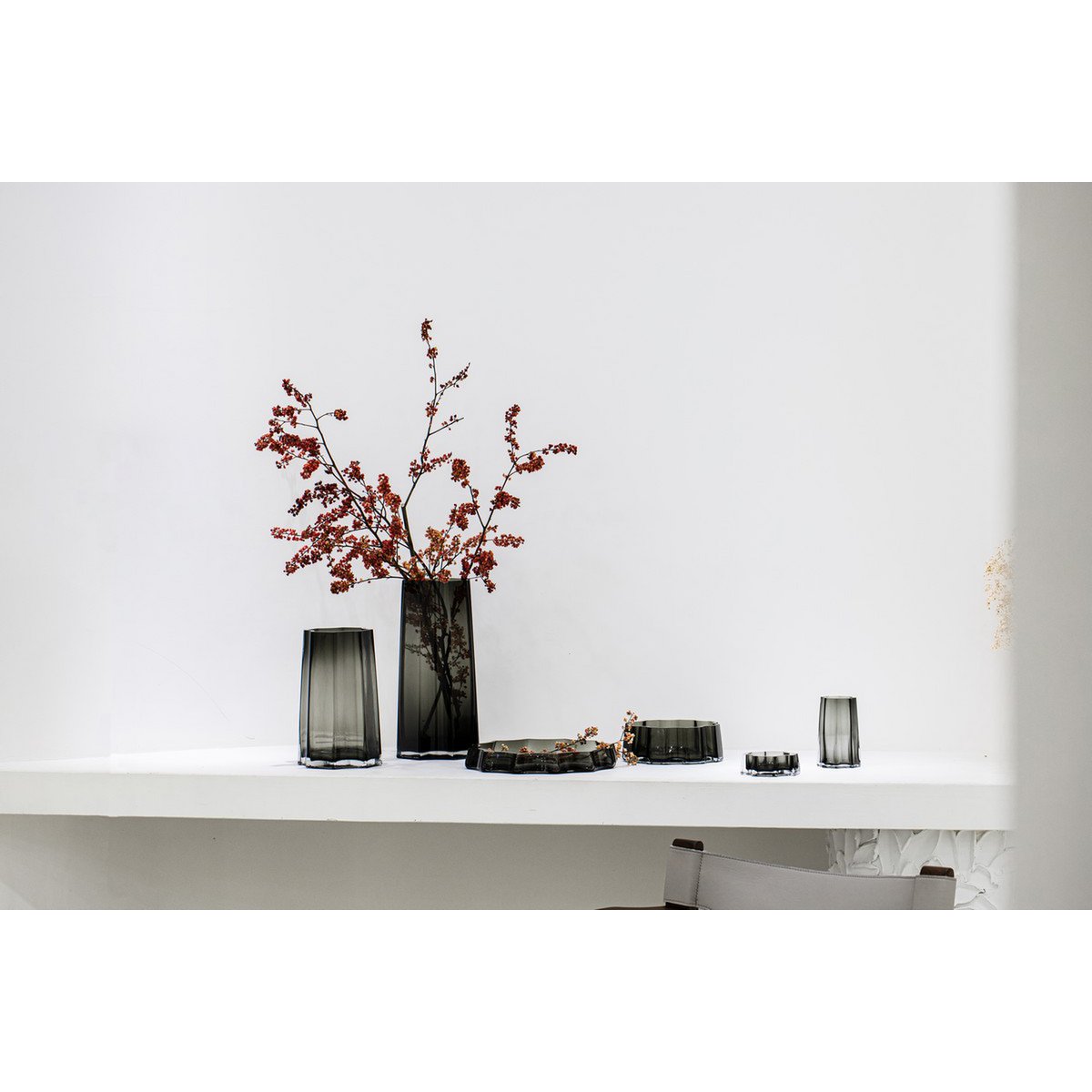 Modern-Klassiek Luxe hoge vaas, stijlvol Belgisch design, LENOX 40 Grijs
