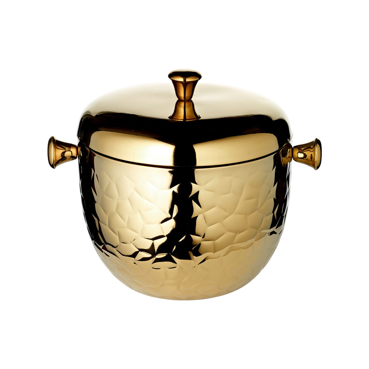 IJsemmer rico goud H 21 cm, met zeef- en ijstang