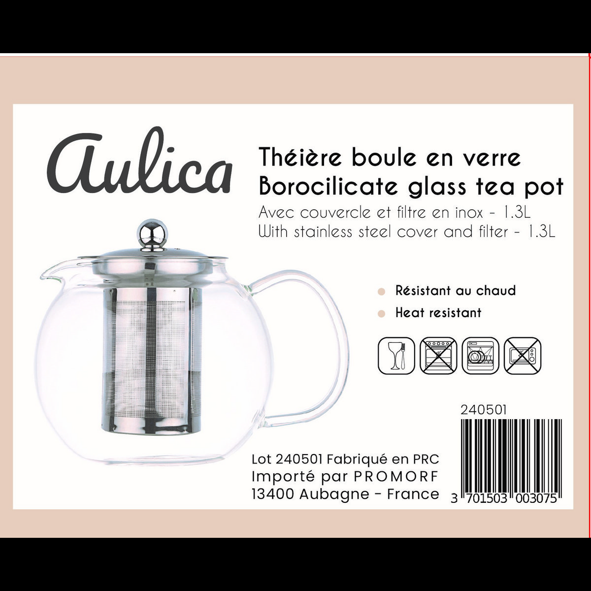 BAL THEEPOT 1L RVS FILTER EN DEKSEL