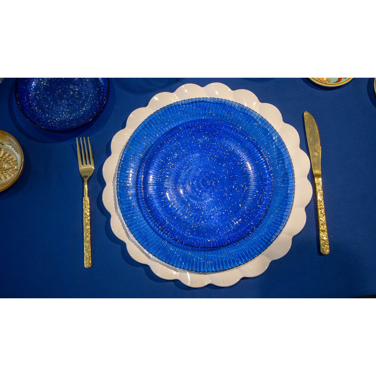 Constellatie blauwe platte plaat 28x28x2.5 cm