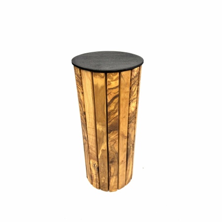 Olive Wood Animal Curne - Duurzaam ronde houten gymnasium voor huisdieren tot 40 kg, met graveeroptie